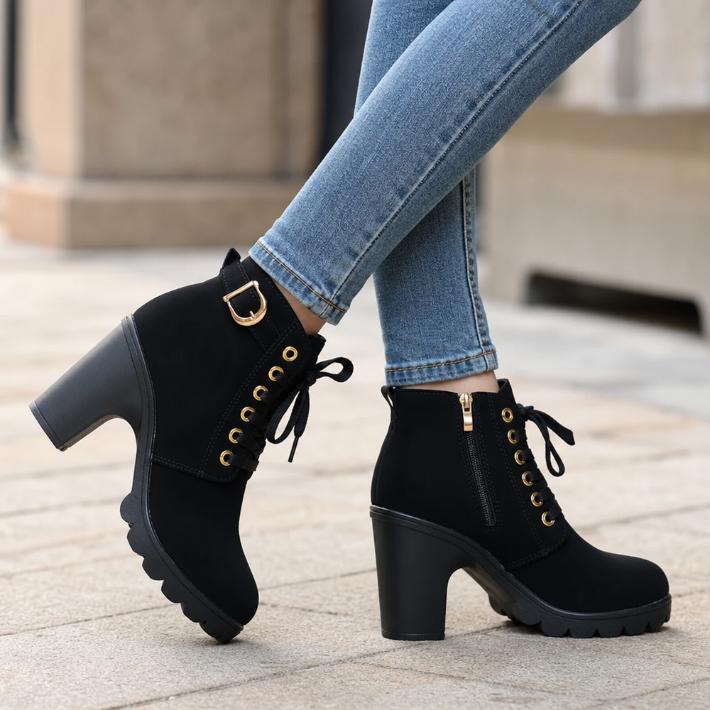 Ayushi | Sole Chunky Block Heel Ankle Boots