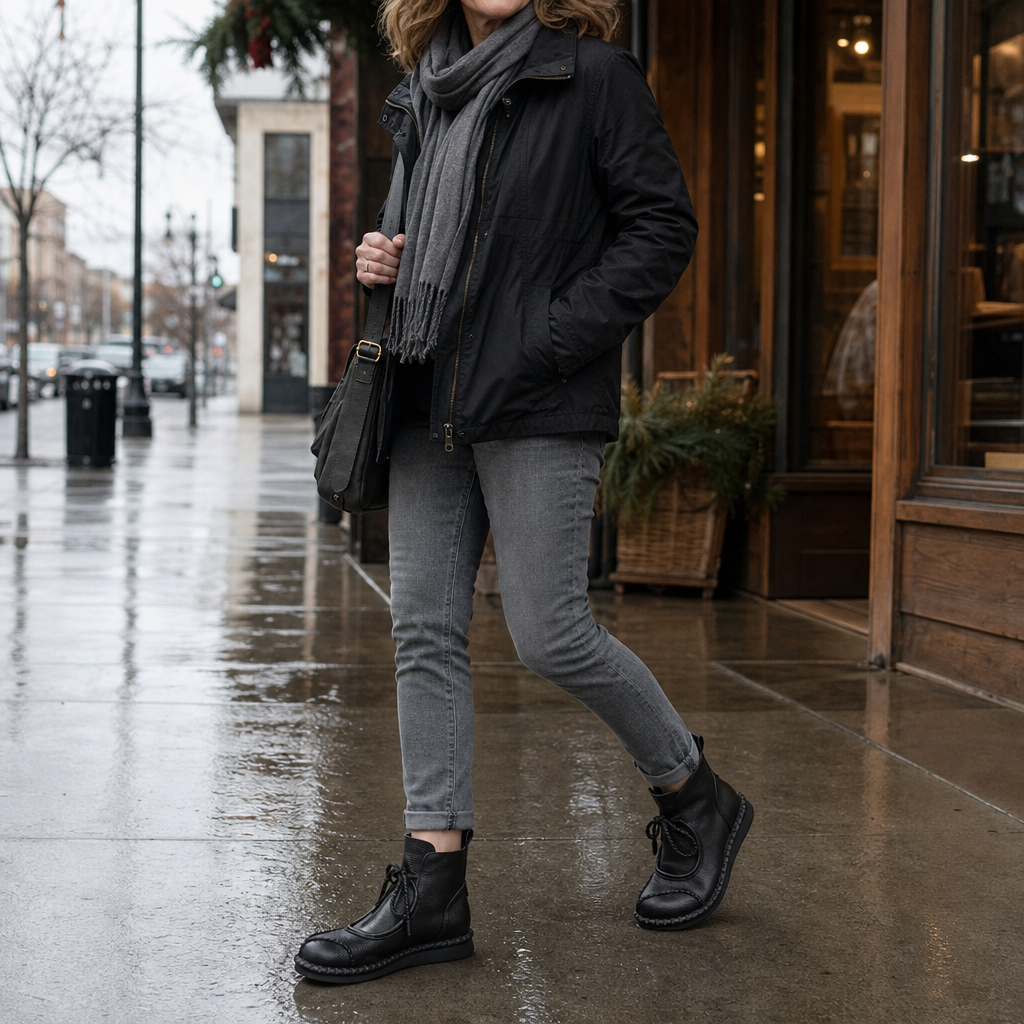 Chenelle | Vintage Lace-Up Ankle Boots