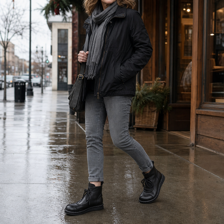 Chenelle | Vintage Lace-Up Ankle Boots