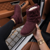 Aryana | Bottines en daim mi-mollet à maille torsadée et revers