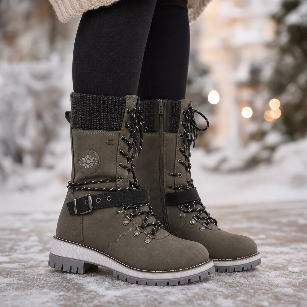 Susy | Bottes d'hiver à tige en tricot pour pieds larges