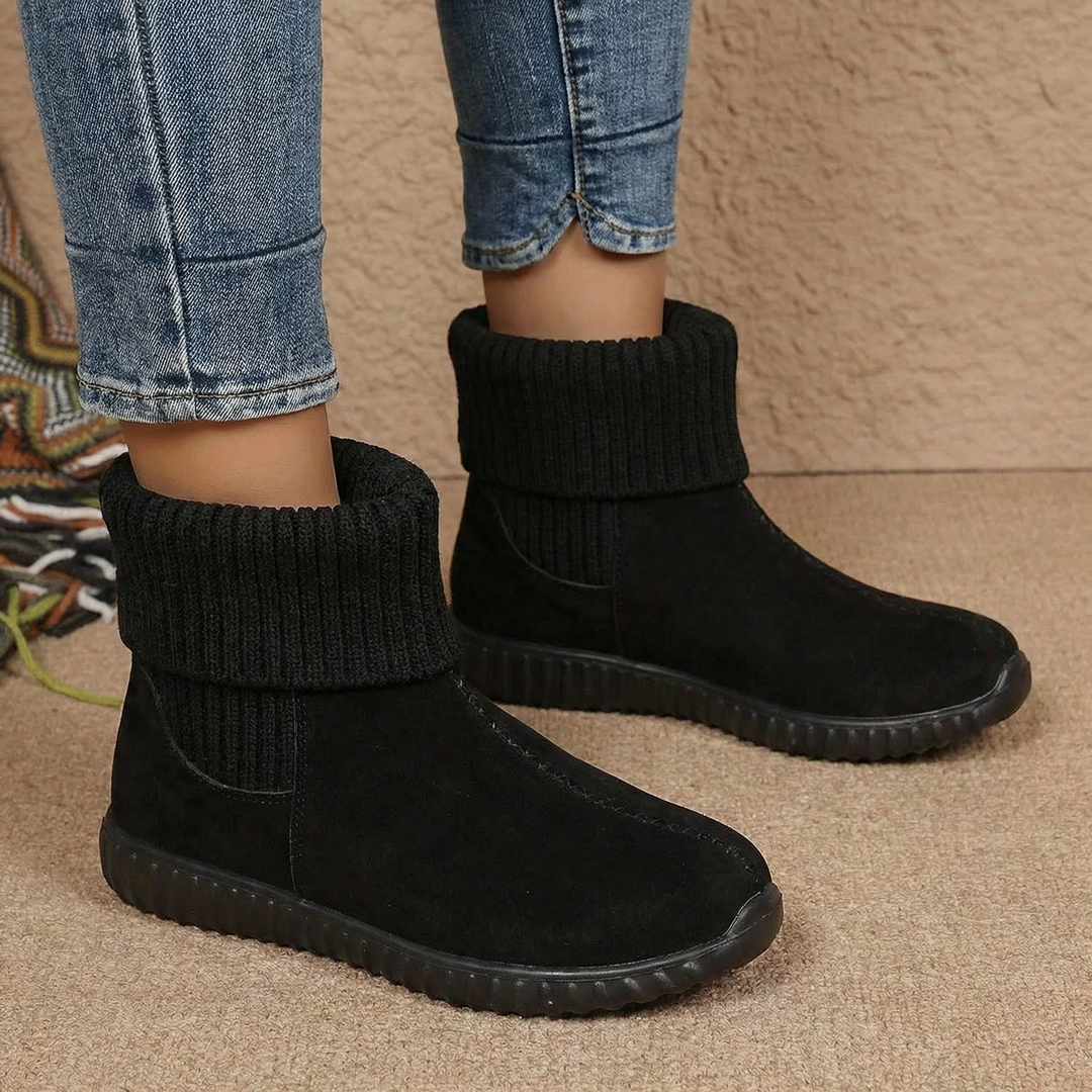 Lea-May | Bottines en daim à bord-côté en maille
