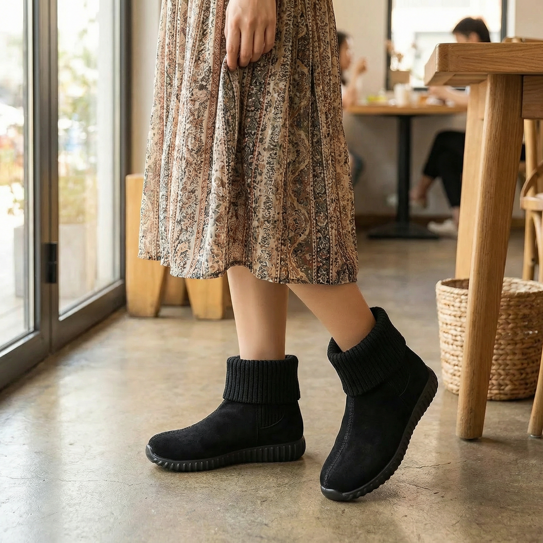 Lea-May | Bottines en daim à bord-côté en maille