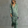 Natasha | Stylish Flowy V-Neck Long Sleeve Dress