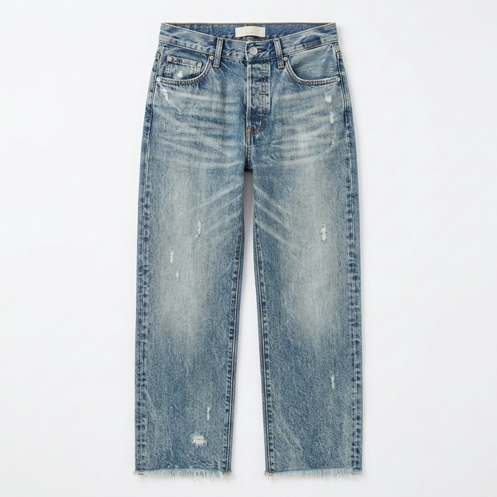 Ilya | Retro Fringed Cropped Straight Leg Jeans