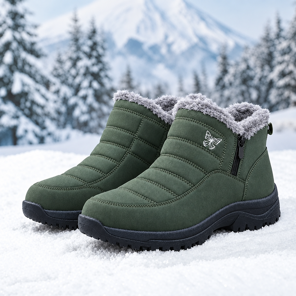 Megan | Bottes de neige imperméables matelassées à fermeture latérale jusqu'à la cheville