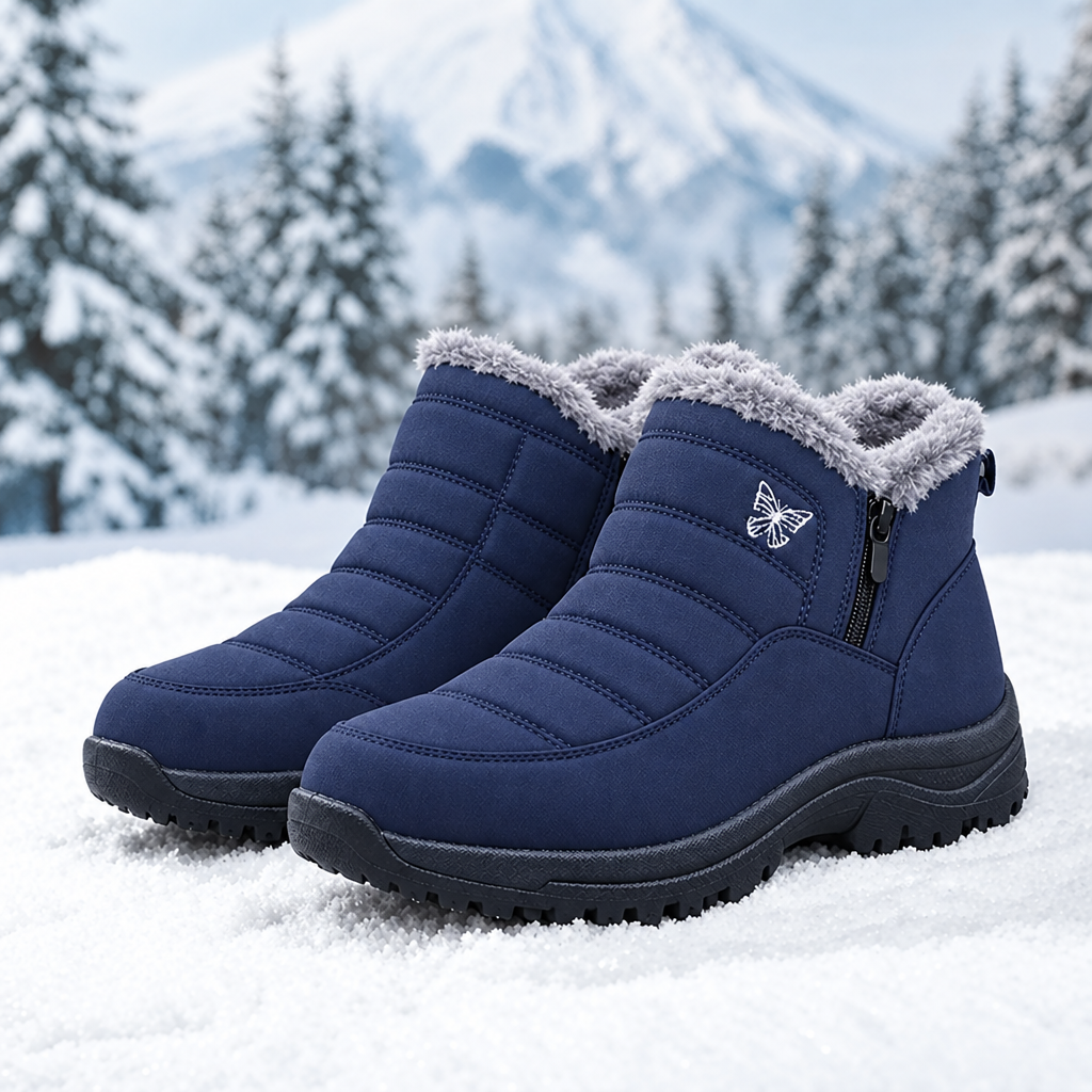 Megan | Bottes de neige imperméables matelassées à fermeture latérale jusqu'à la cheville