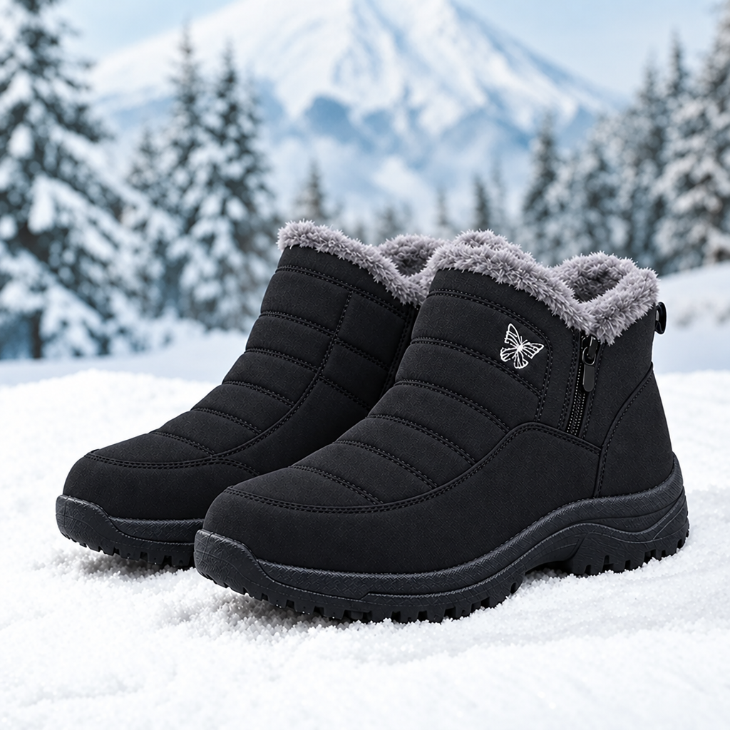 Megan | Bottes de neige imperméables matelassées à fermeture latérale jusqu'à la cheville