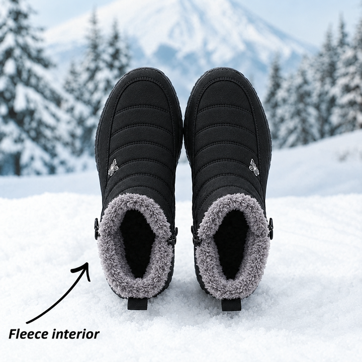 Megan | Bottes de neige imperméables matelassées à fermeture latérale jusqu'à la cheville