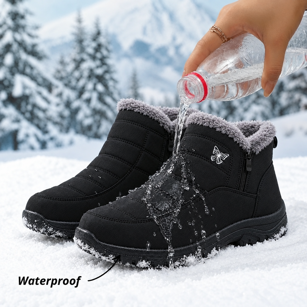 Megan | Bottes de neige imperméables matelassées à fermeture latérale jusqu'à la cheville