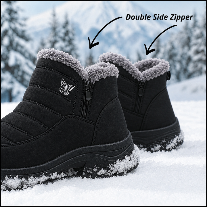 Megan | Bottes de neige imperméables matelassées à fermeture latérale jusqu'à la cheville