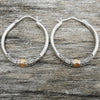 Brooklynne | Vintage Silver Carved Pattern Hoop Earrings