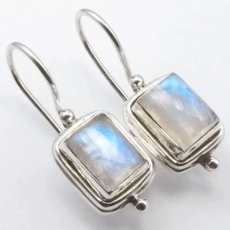 Tanika | Chic Square Moonstone Earrings