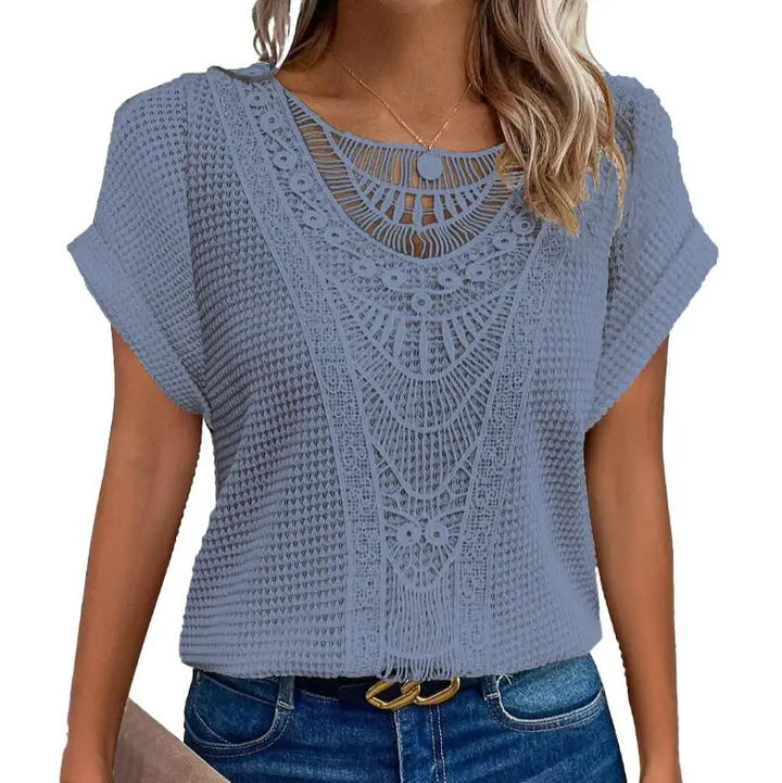 Leah | Chic Round Neck Knit Top
