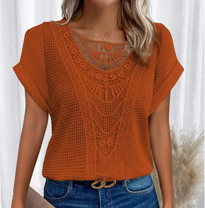 Leah | Chic Round Neck Knit Top