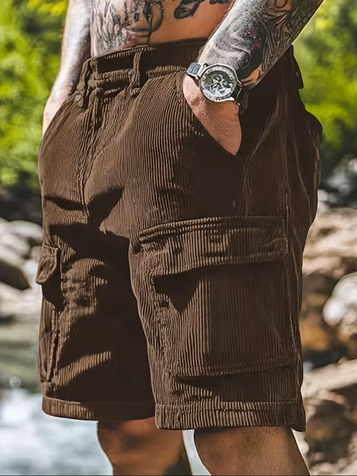 Elliot Premium Corduroy Cargo Shorts - Coffee Brown