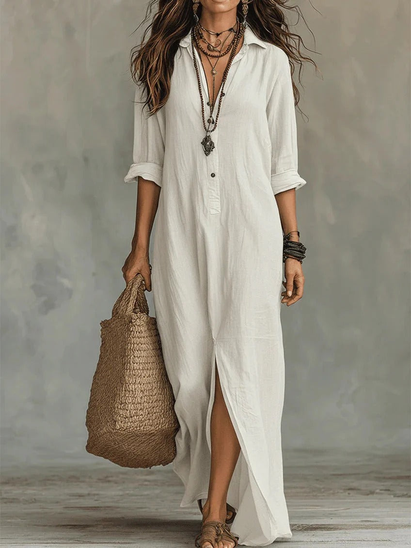 Vivienne White Elegant Summer Maxi Dress