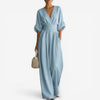Jessica | Elegant Wide Sleeve V-Neck Jumpsuit
