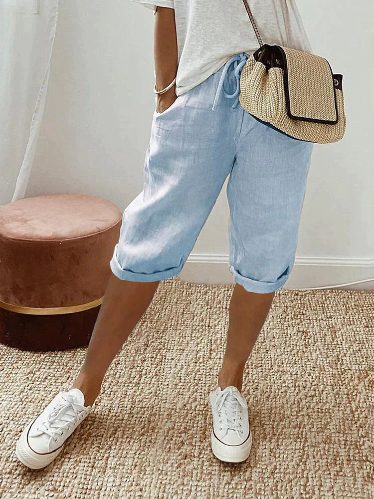 Laluna | Cotton Linen Shorts