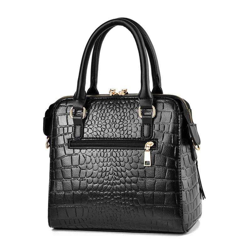 Helaina | Crocodile-Embossed Leather Bag