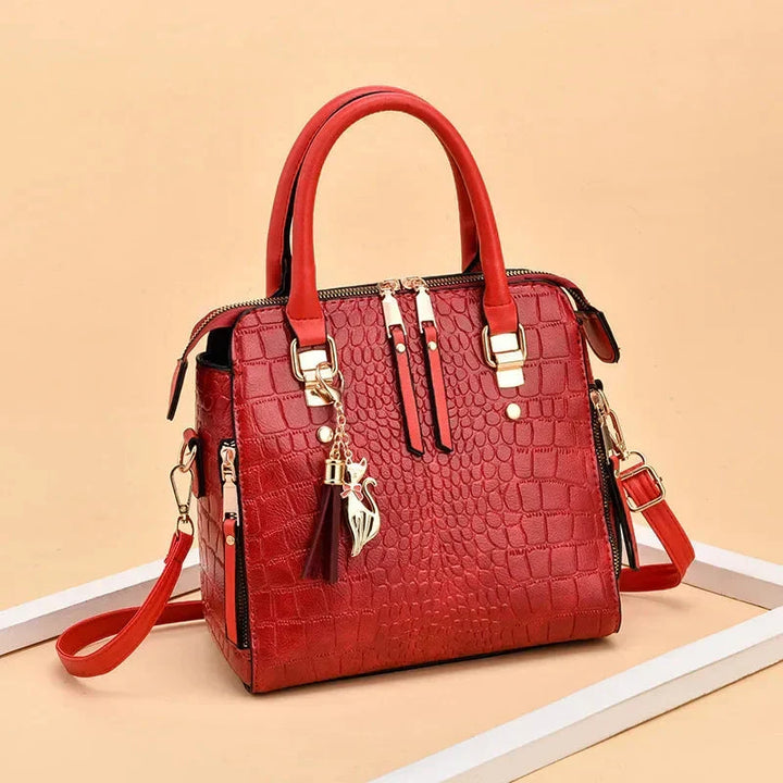Helaina | Crocodile-Embossed Leather Bag