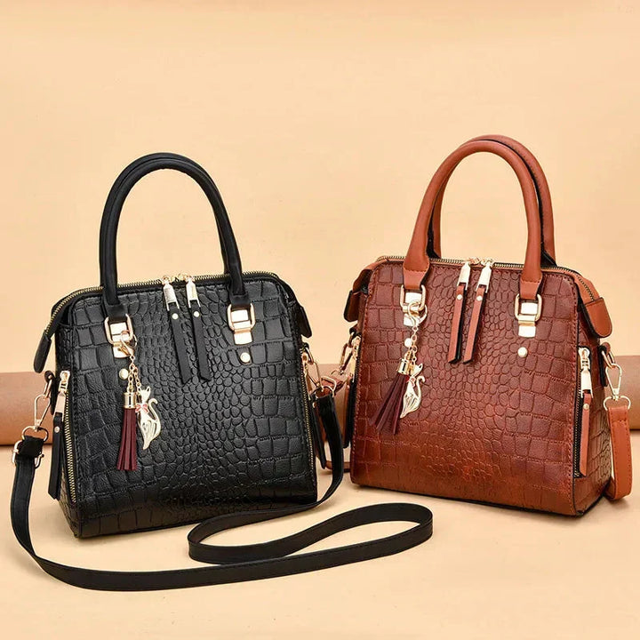Helaina | Crocodile-Embossed Leather Bag