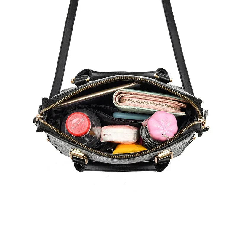 Helaina | Crocodile-Embossed Leather Bag