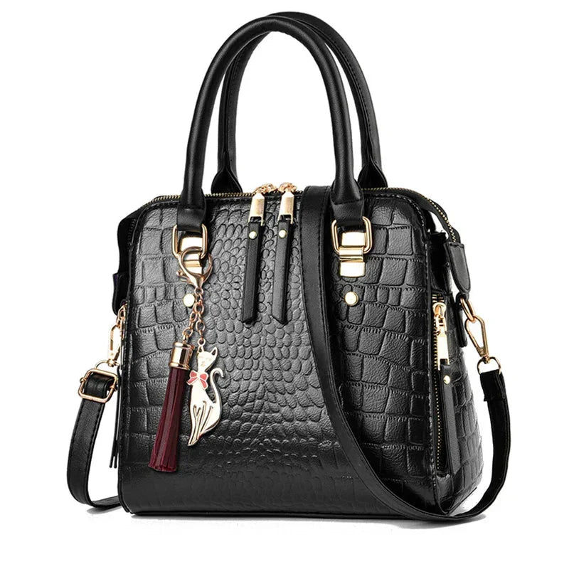 Helaina | Crocodile-Embossed Leather Bag