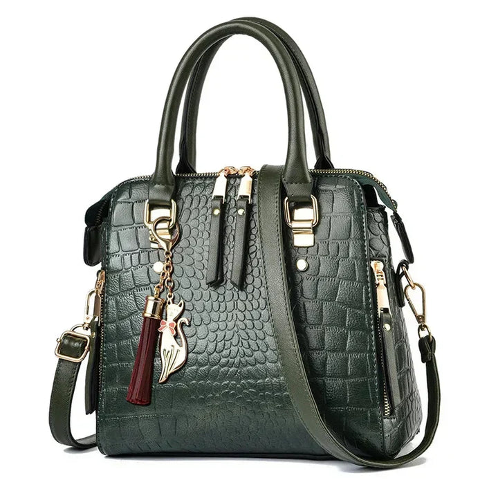 Helaina | Crocodile-Embossed Leather Bag