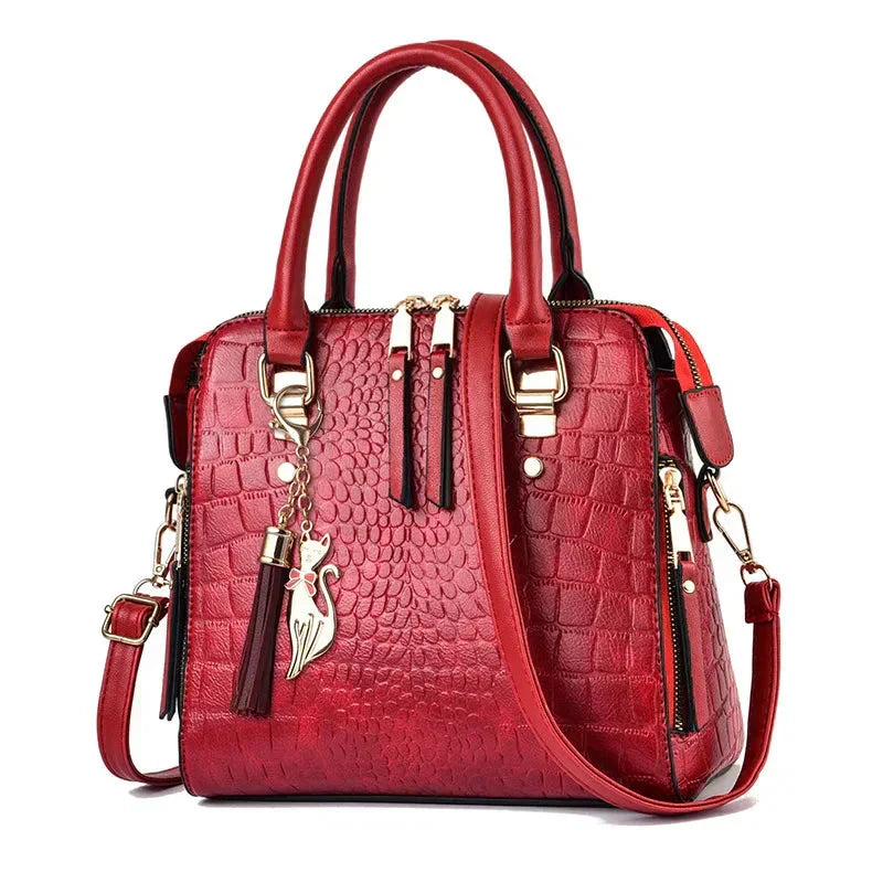 Helaina | Crocodile-Embossed Leather Bag
