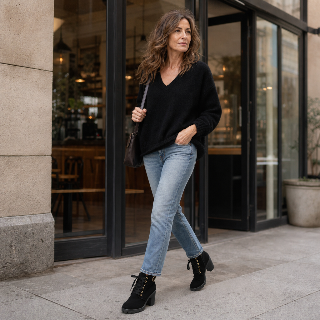 Ayushi | Bottines Sole à gros talon carré