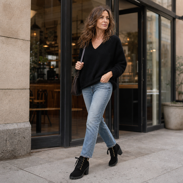 Ayushi | Bottines Sole à gros talon carré