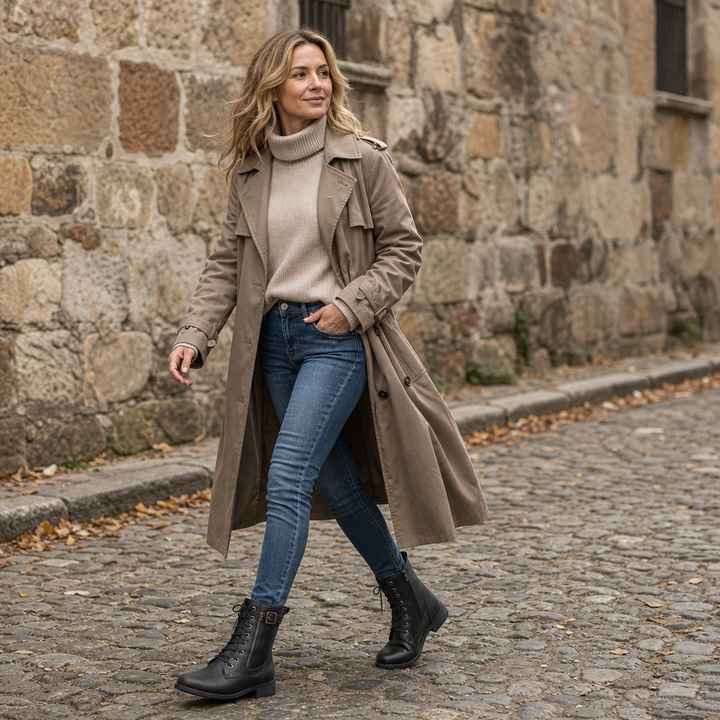 Amarah | Bottines à lacets et fermeture zippée latérale