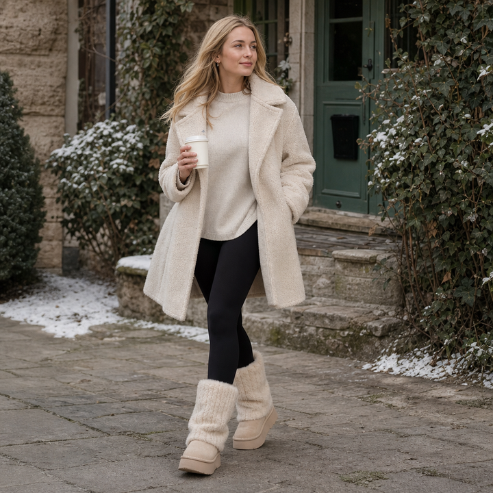 Carolanne | Bottes d'hiver mi-mollet à plateforme en fausse fourrure