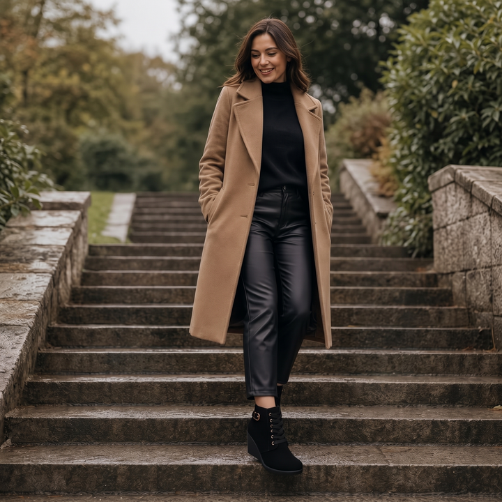 Lauralie | Water-Repellent Side-Zip Wedge Ankle Boots