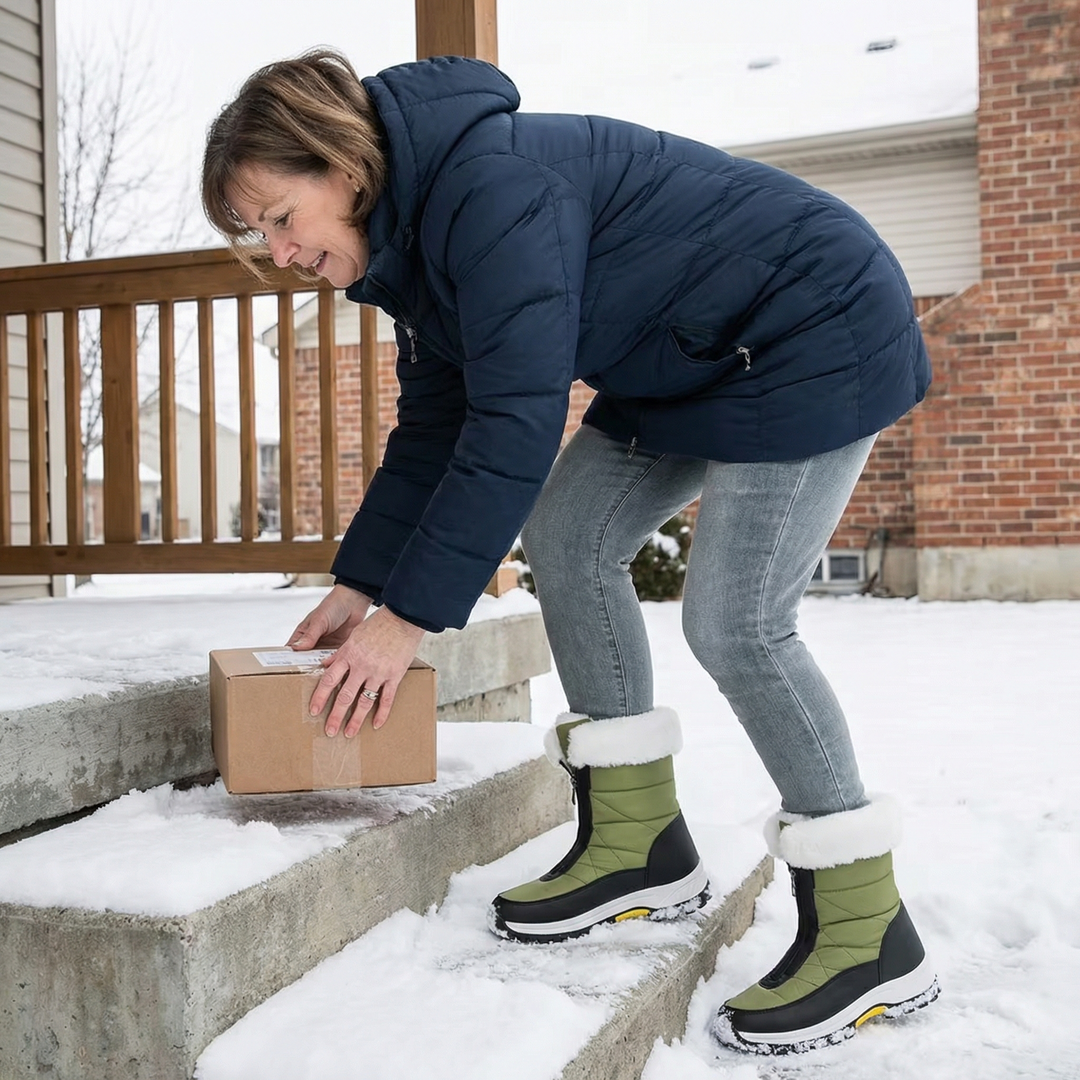 Zohra | Bottes de neige matelassées imperméables doublées en fourrure à fermeture latérale