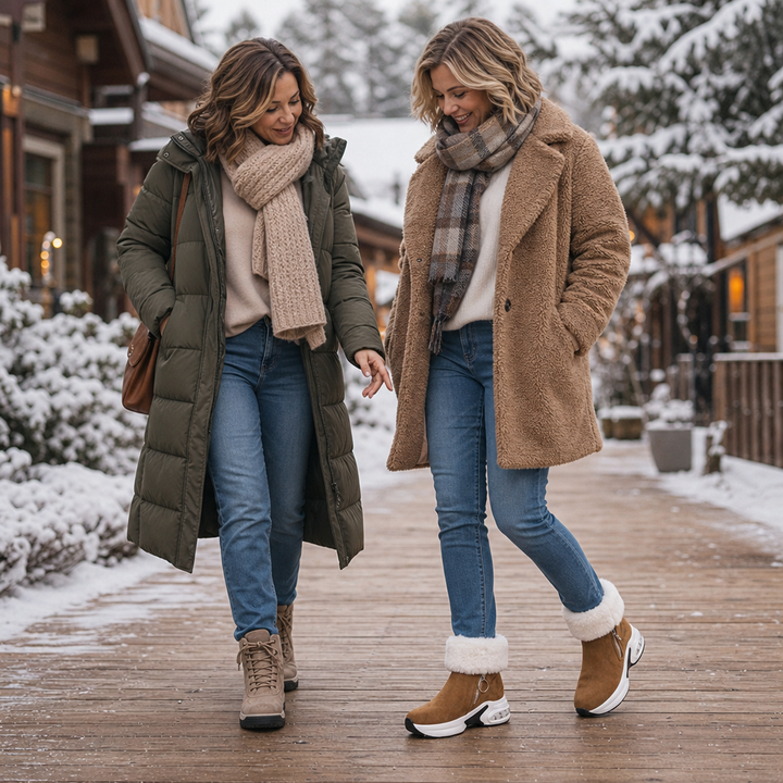 Karyanne | Bottines compensées doublées en peluche
