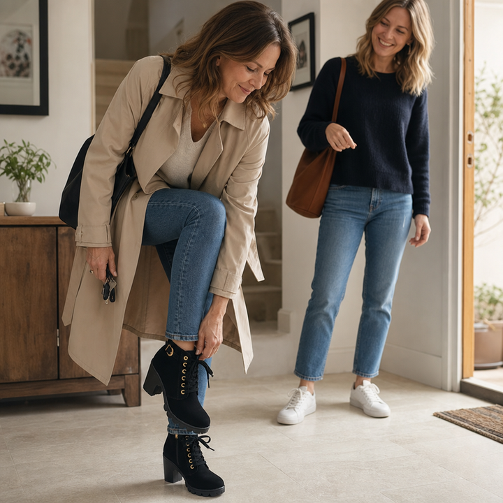 Ayushi | Bottines Sole à gros talon carré