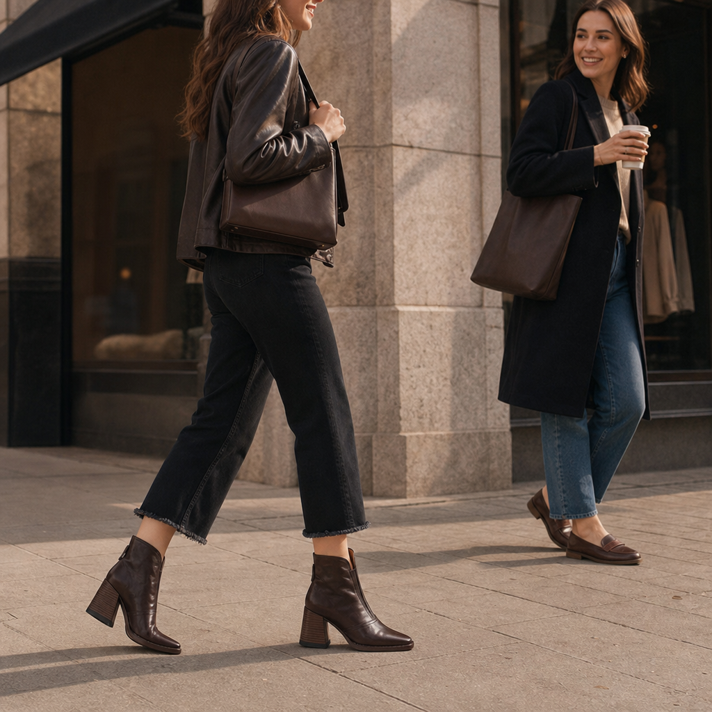 Sarah-Elizabeth | PU Leather Sculpted Heel Ankle Boots