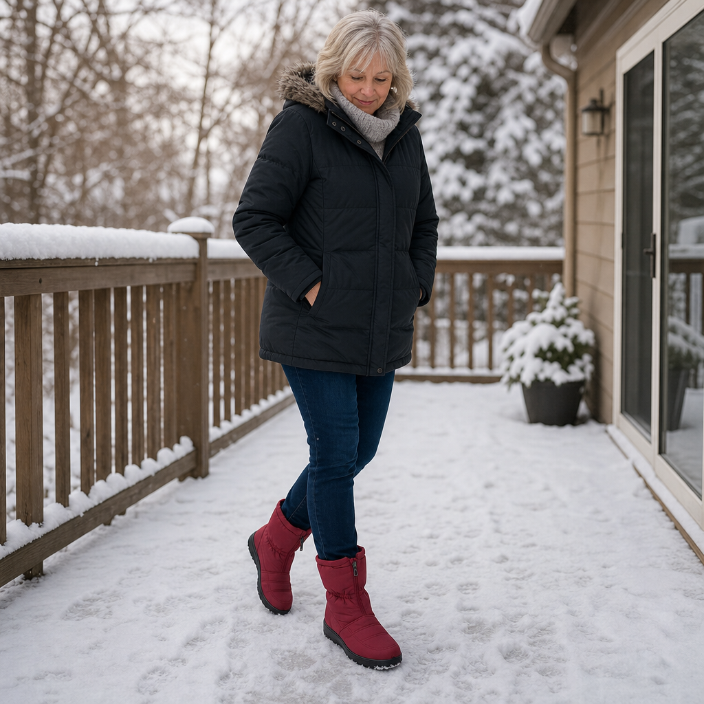 Marylie | Quilted Zip-Up Mid-Calf Snow Boots