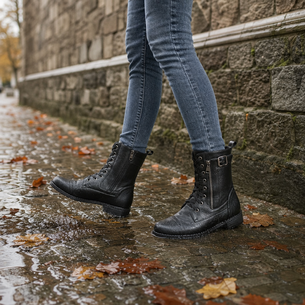 Amarah | Bottines à lacets et fermeture zippée latérale