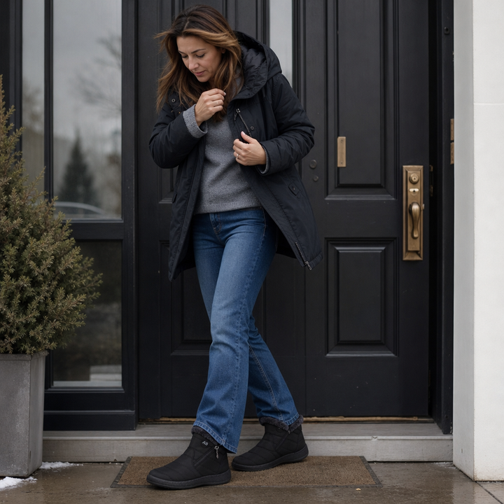 Seija | Plush-Lined Zipper Ankle Boots