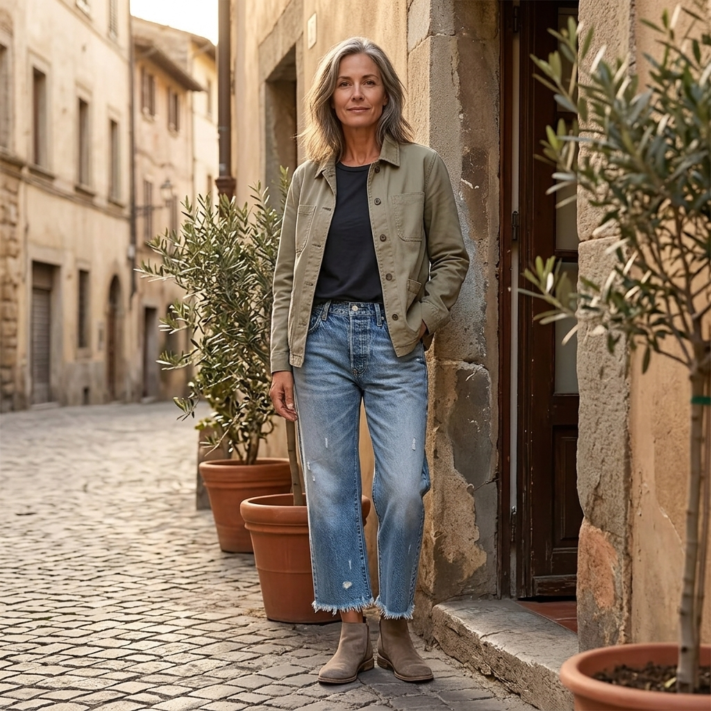 Ilya | Retro Fringed Cropped Straight Leg Jeans