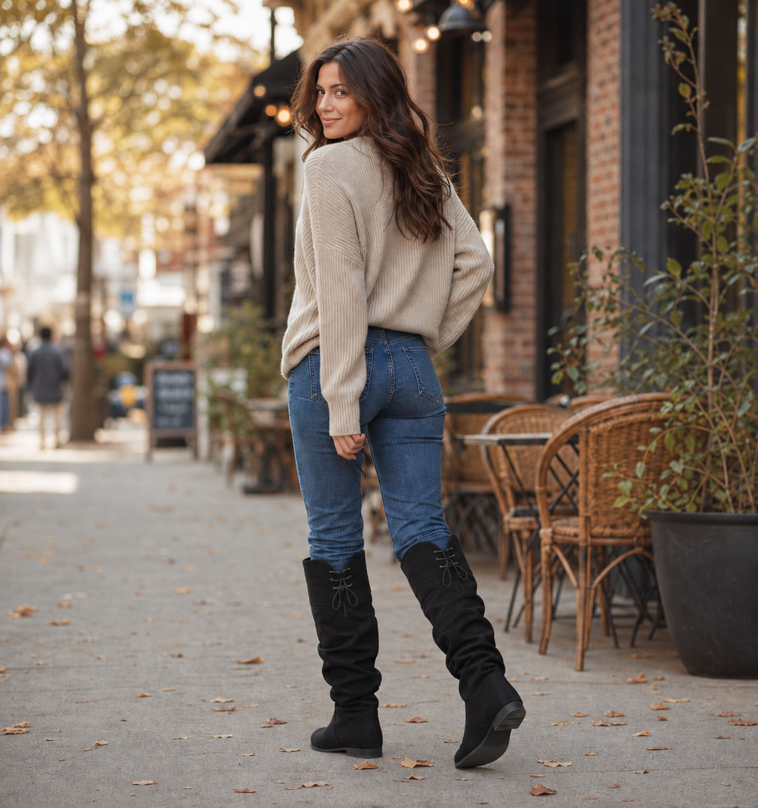 Justyce | Bottines amples mi-mollet à lacets