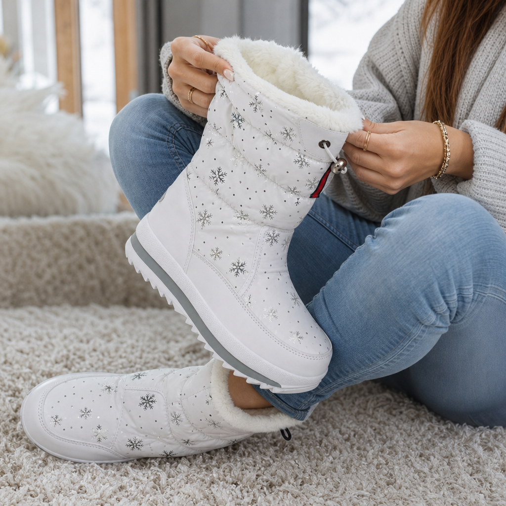 Julie-Pier | Snowflake-Print Plush-Lined Winter Boots