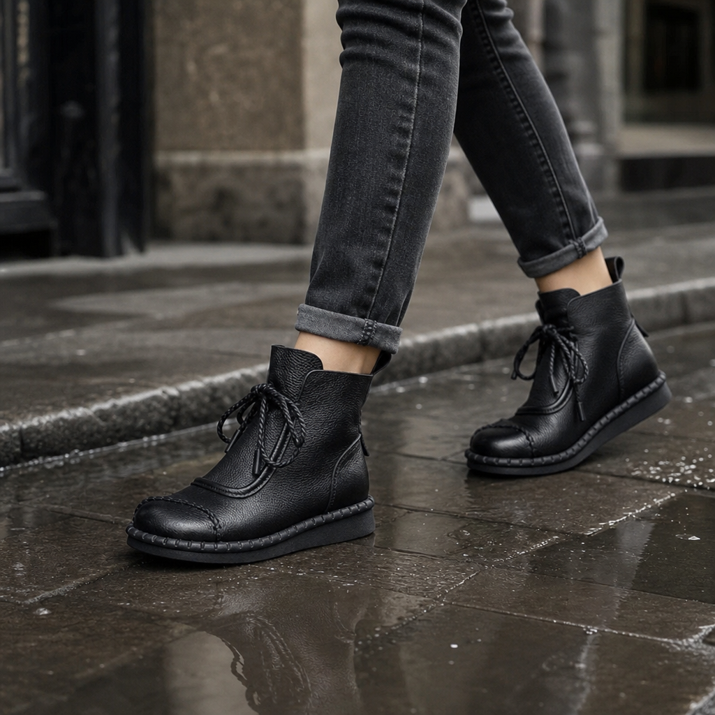 Chenelle | Vintage Lace-Up Ankle Boots