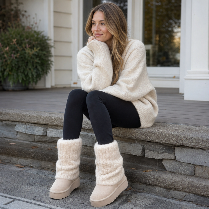 Carolanne | Bottes d'hiver mi-mollet à plateforme en fausse fourrure