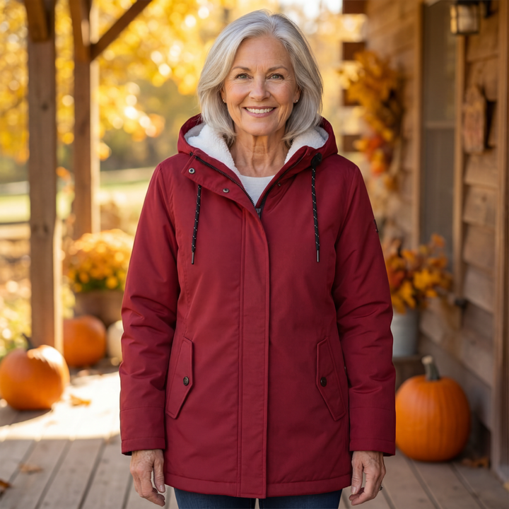 Emmeline – Hooded Winter Coat with Sherpa Lining