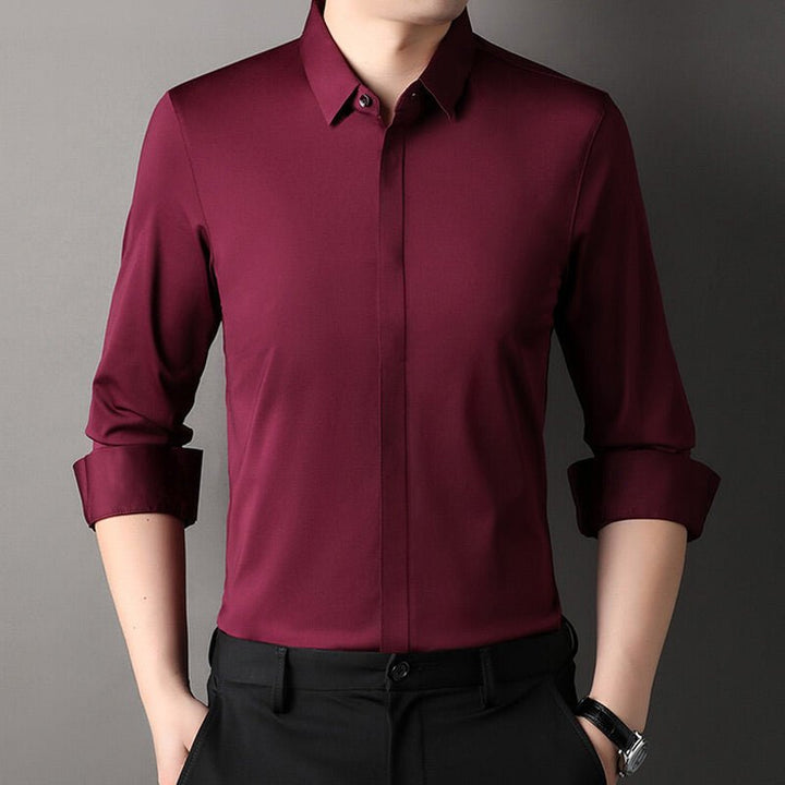 Mitchel Wrinkle-Free Stretch Shirt Burgundy