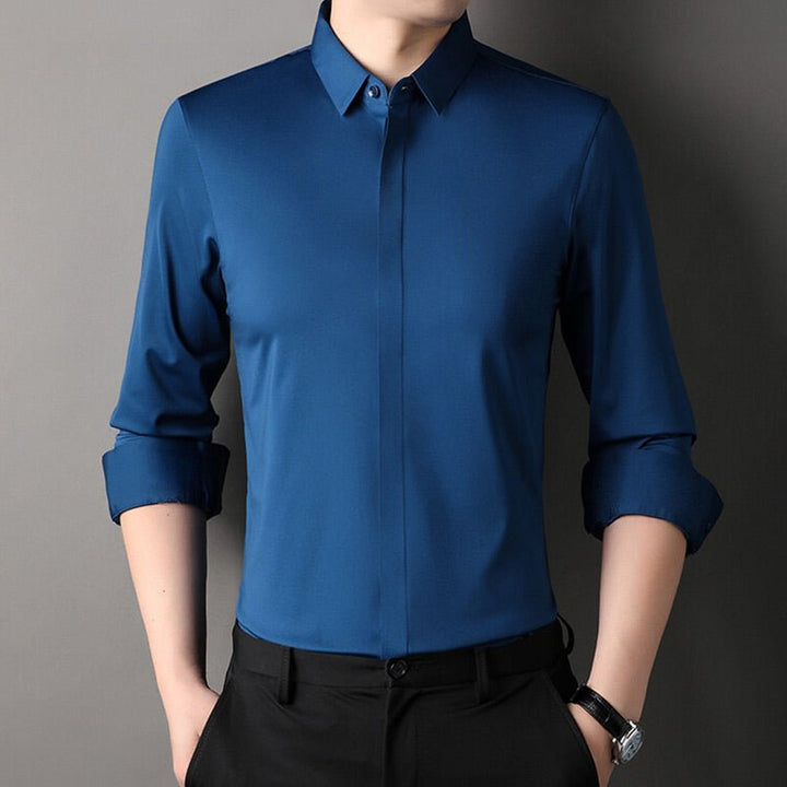 Mitchel Wrinkle-Free Stretch Shirt Navy Blue